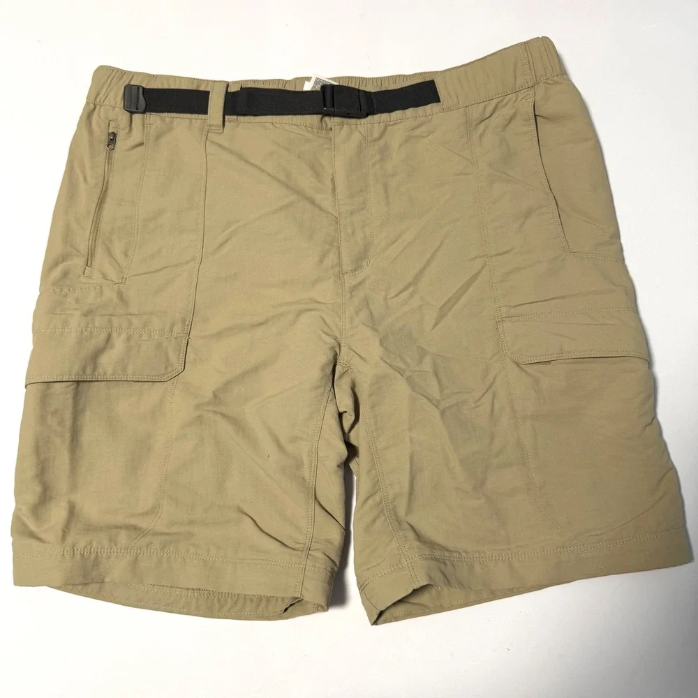The North Face Mens Horizon Cargo Shorts Khaki‎ Tan Nylon Hiking Belted XXL